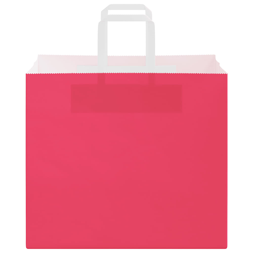vidaXL Torby papierowe 250 szt. z uchwytami Różowe 32x22x28 cm