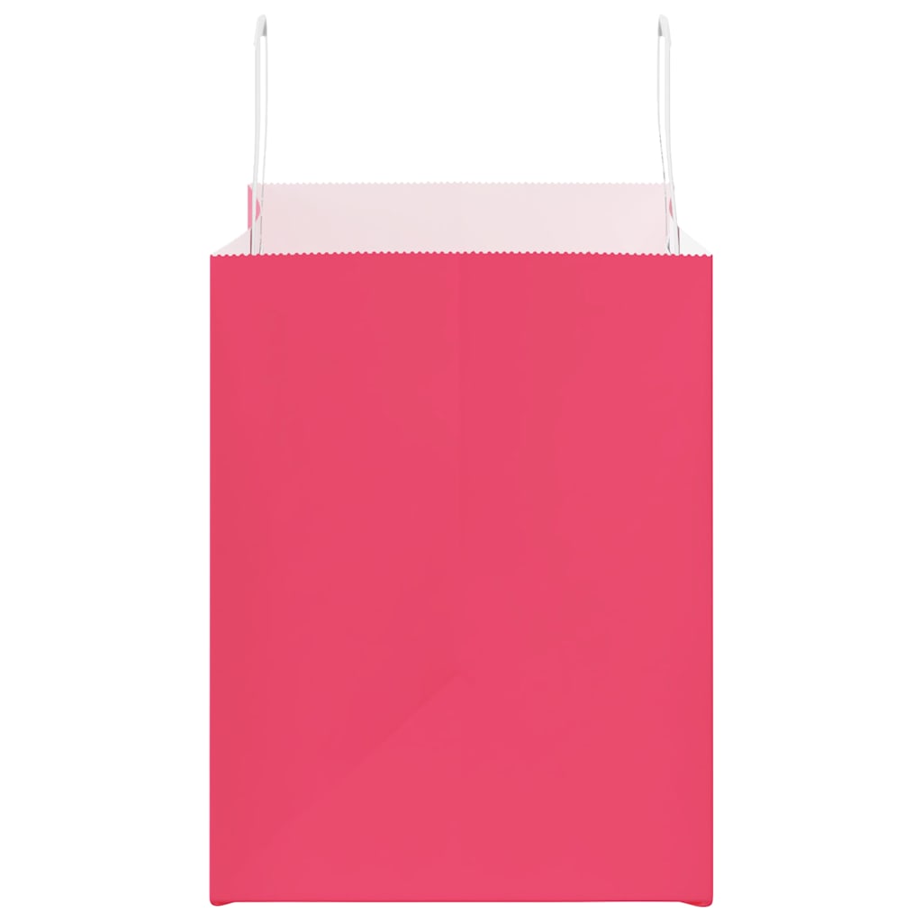 vidaXL Torby papierowe 250 szt. z uchwytami Różowe 32x22x28 cm