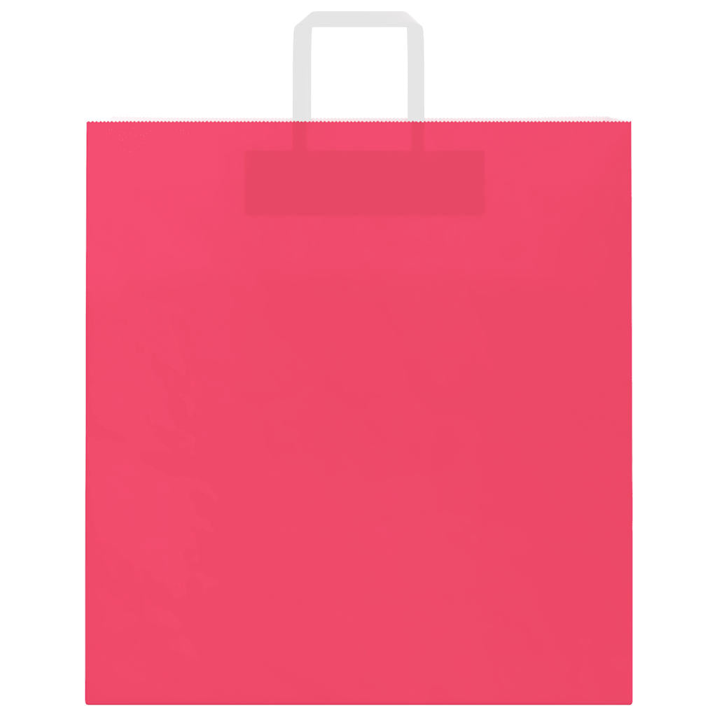 vidaXL Torby papierowe 250 szt. z uchwytami Różowe 45x17x48 cm