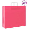 vidaXL Torby papierowe 250 szt. z uchwytami Różowe 54x15x49 cm