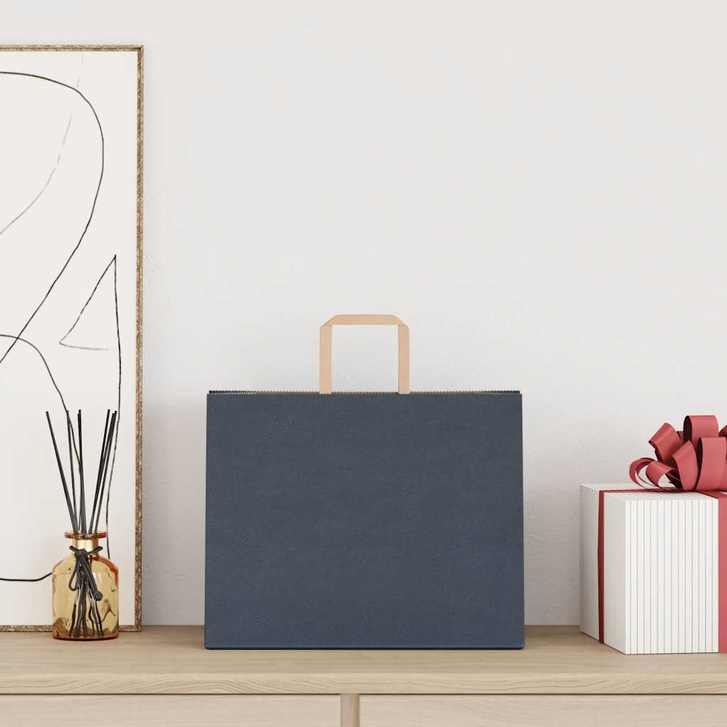 vidaXL Torby papierowe 250 szt. z uchwytami Niebieskie 32x22x24 cm