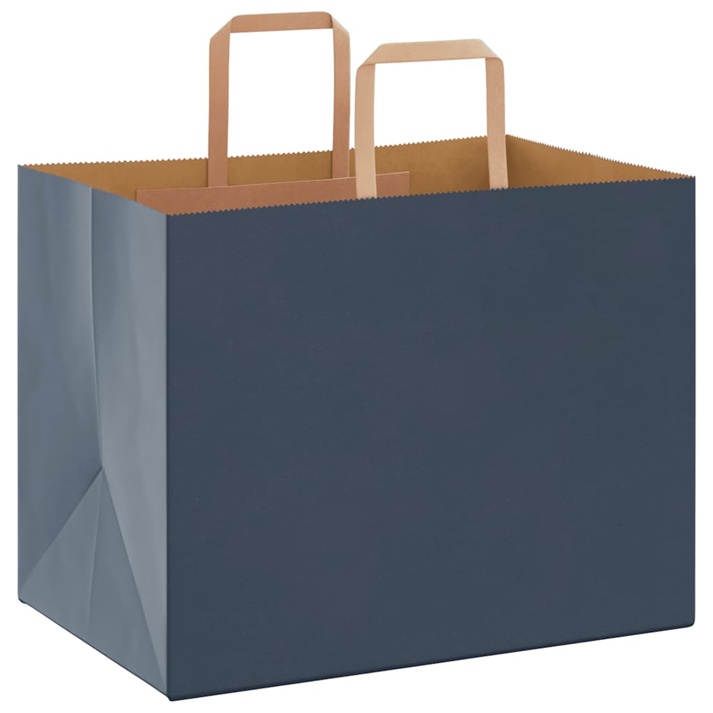 vidaXL Torby papierowe 250 szt. z uchwytami Niebieskie 32x22x24 cm