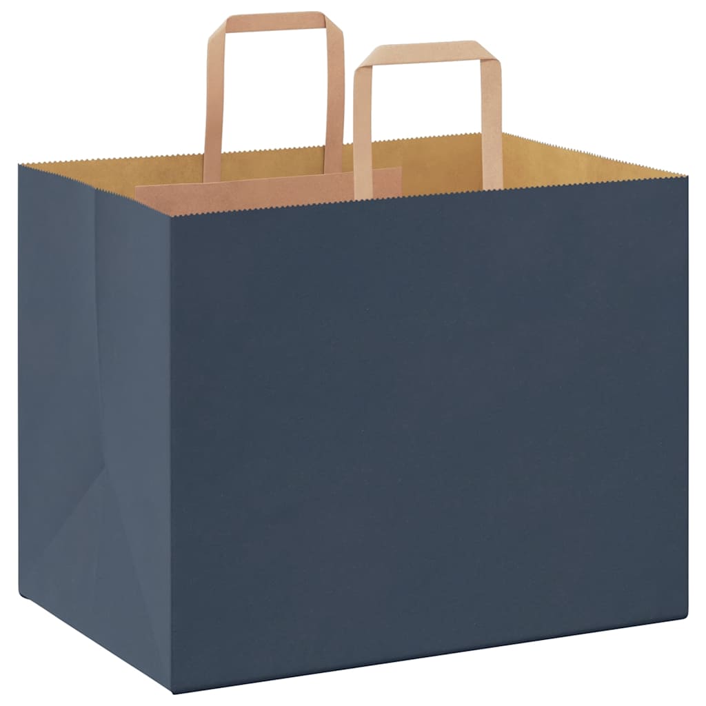 vidaXL Torby papierowe 250 szt. z uchwytami Niebieskie 32x22x24 cm