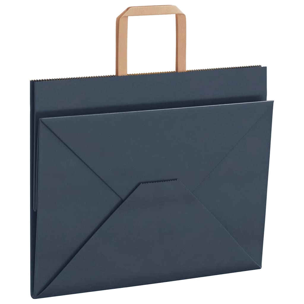 vidaXL Torby papierowe 250 szt. z uchwytami Niebieskie 32x22x24 cm