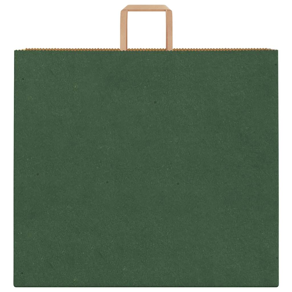 vidaXL Torby papierowe 250 szt. z uchwytami zielone 54x15x49 cm
