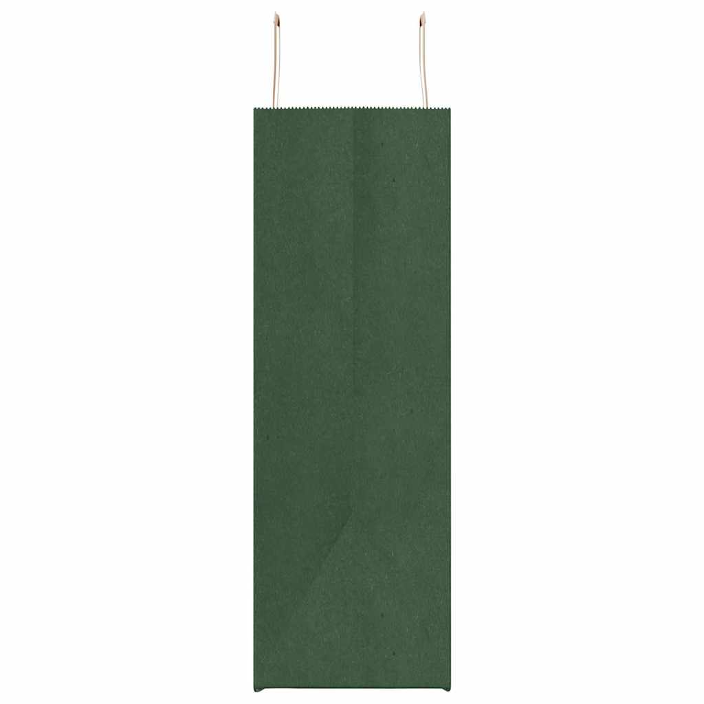 vidaXL Torby papierowe 250 szt. z uchwytami zielone 54x15x49 cm