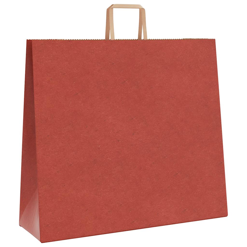 vidaXL Torby papierowe 250 szt. z uchwytami czerwone 54x15x49 cm
