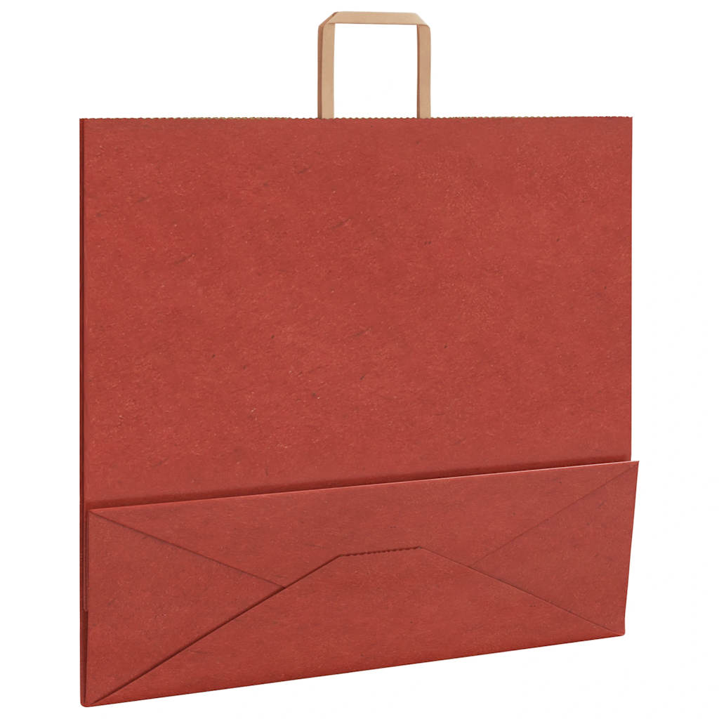 vidaXL Torby papierowe 250 szt. z uchwytami czerwone 54x15x49 cm