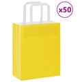 vidaXL Torby papierowe 50 szt. z uchwytami żółte 18x8x22 cm