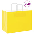 vidaXL Torby papierowe 50 szt. z uchwytami żółte 32x17x25 cm