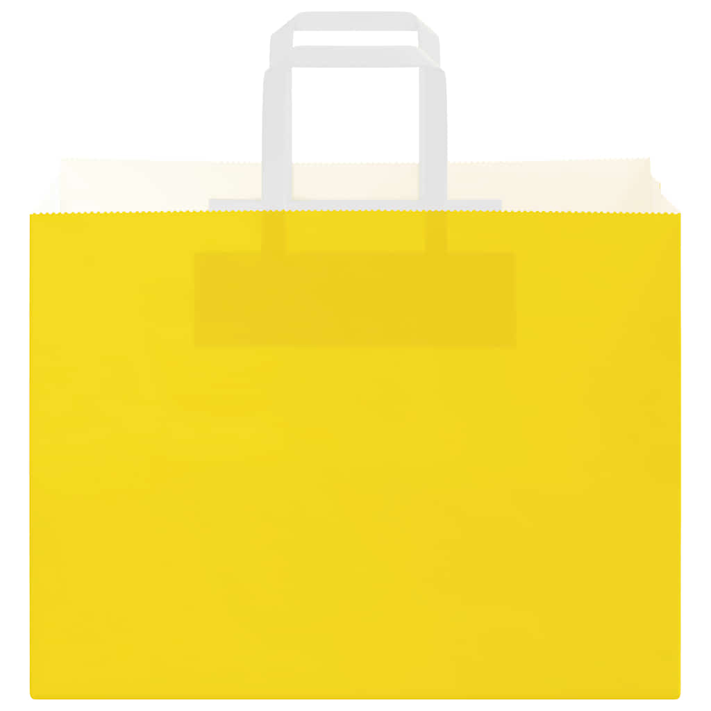 vidaXL Torby papierowe 50 szt. z uchwytami żółte 32x17x25 cm