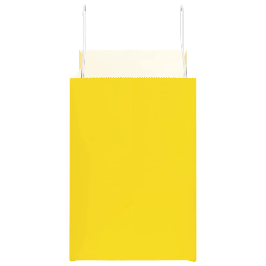 vidaXL Torby papierowe 50 szt. z uchwytami żółte 32x17x25 cm