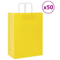 vidaXL Torby papierowe 50 szt. z uchwytami żółte 32x17x44 cm