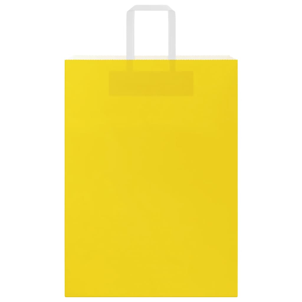 vidaXL Torby papierowe 50 szt. z uchwytami żółte 32x17x44 cm