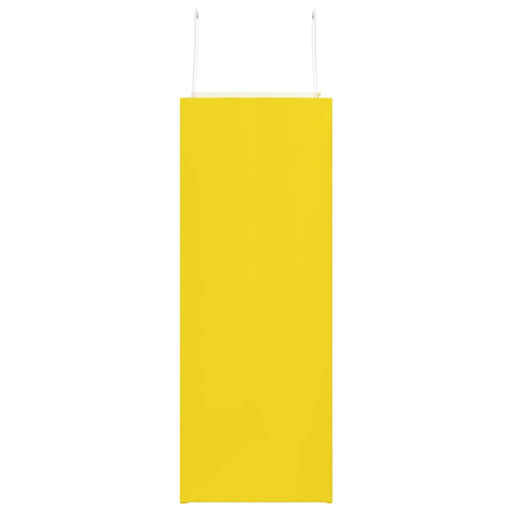 vidaXL Torby papierowe 50 szt. z uchwytami żółte 32x17x44 cm