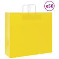 vidaXL Torby papierowe 50 szt. z uchwytami żółte 54x15x49 cm