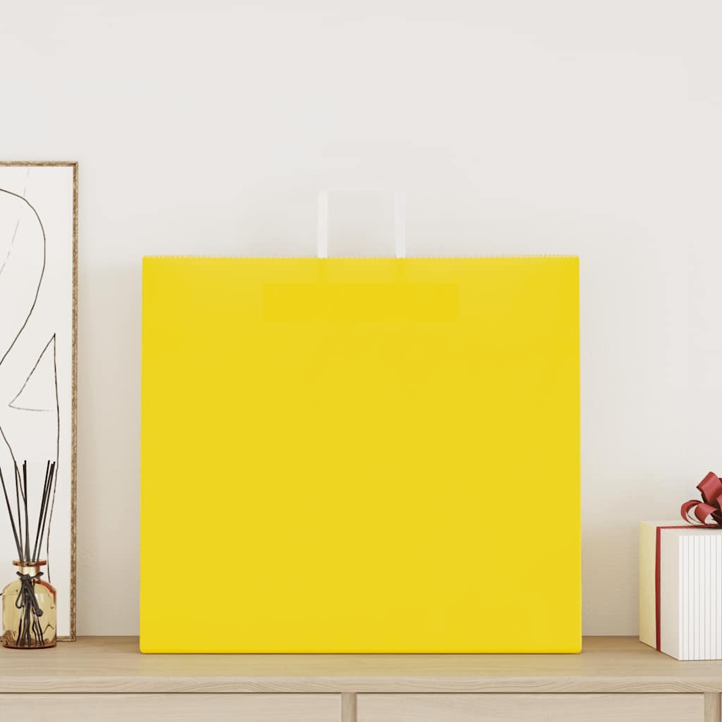 vidaXL Torby papierowe 50 szt. z uchwytami żółte 54x15x49 cm