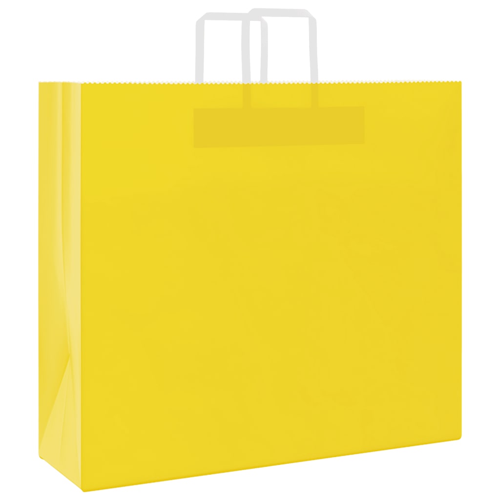 vidaXL Torby papierowe 50 szt. z uchwytami żółte 54x15x49 cm