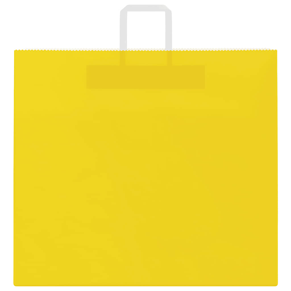 vidaXL Torby papierowe 50 szt. z uchwytami żółte 54x15x49 cm