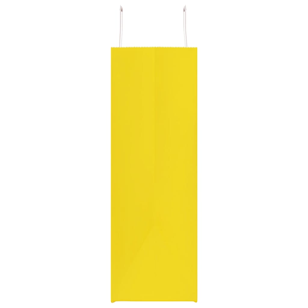 vidaXL Torby papierowe 50 szt. z uchwytami żółte 54x15x49 cm