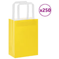 vidaXL Torby papierowe 250 szt. z uchwytami żółte 15x8x21 cm