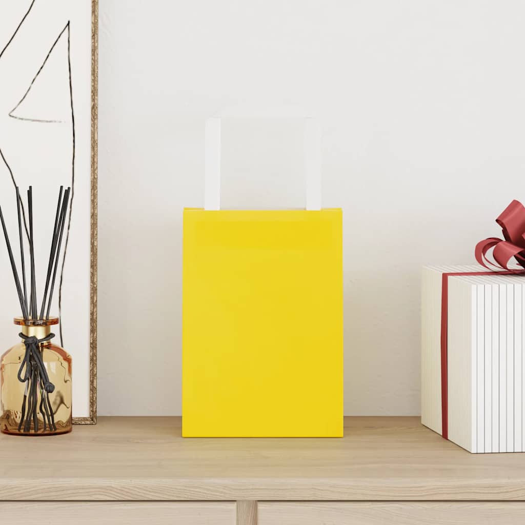 vidaXL Torby papierowe 250 szt. z uchwytami żółte 15x8x21 cm