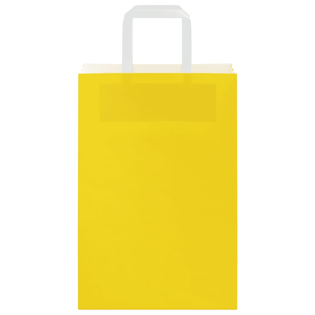 vidaXL Torby papierowe 250 szt. z uchwytami żółte 21x11x31 cm