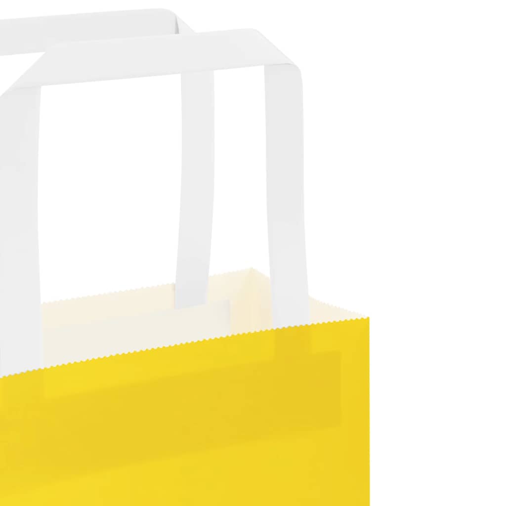vidaXL Torby papierowe 250 szt. z uchwytami żółte 21x11x31 cm