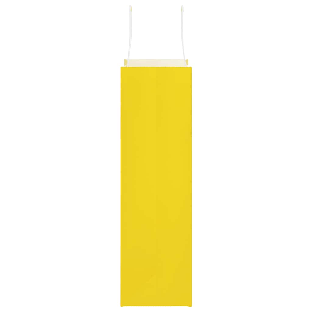 vidaXL Torby papierowe 250 szt. z uchwytami żółte 21x11x36 cm