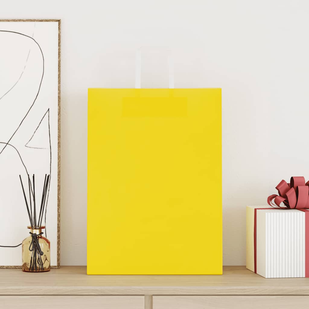 vidaXL Torby papierowe 250 szt. z uchwytami żółte 32x17x44 cm