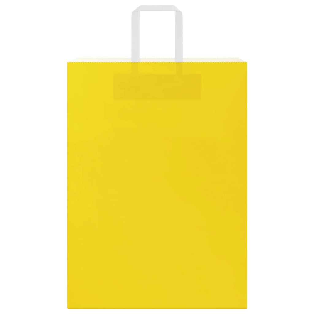 vidaXL Torby papierowe 250 szt. z uchwytami żółte 32x17x44 cm