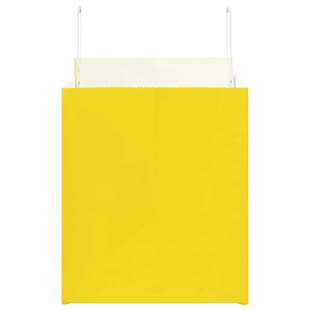 vidaXL Torby papierowe 250 szt. z uchwytami żółte 32x22x24 cm