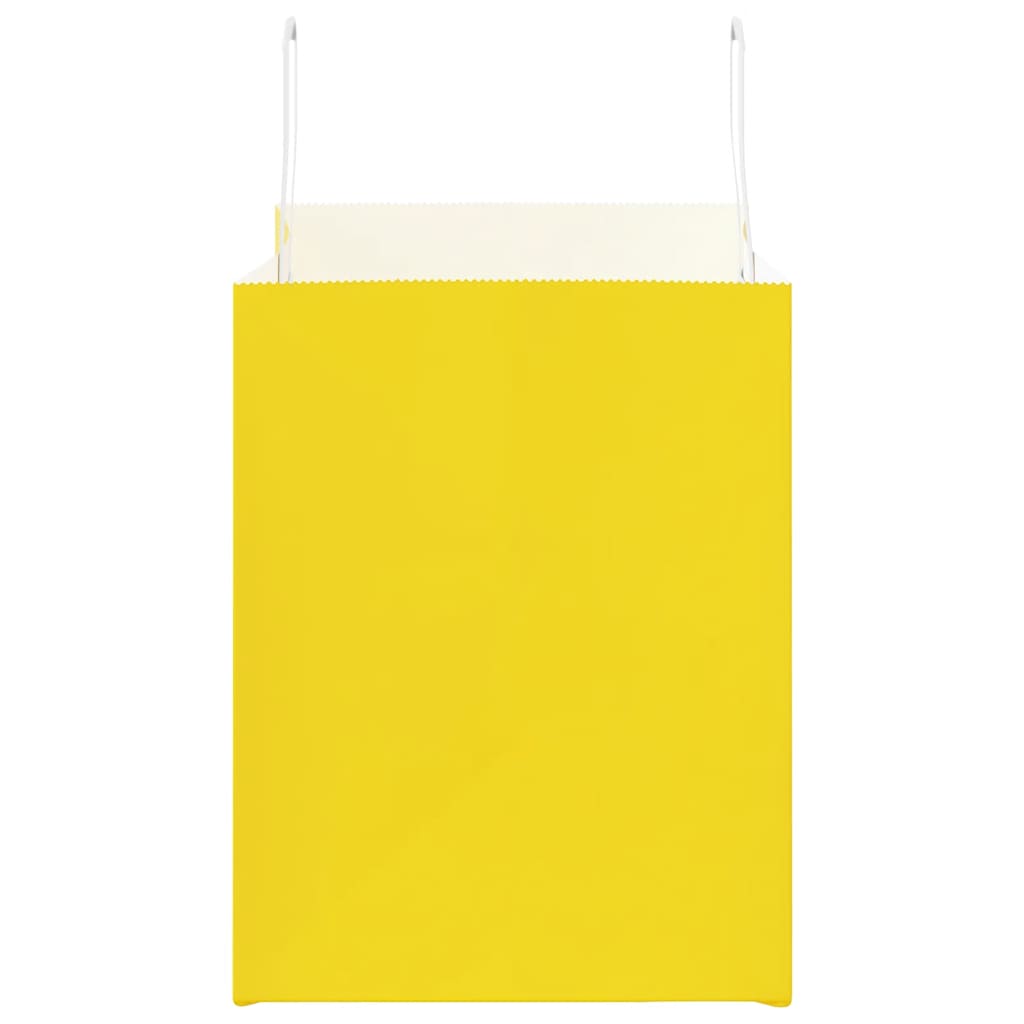 vidaXL Torby papierowe 250 szt. z uchwytami żółte 32x22x28 cm