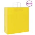 vidaXL Torby papierowe 250 szt. z uchwytami żółte 45x17x48 cm