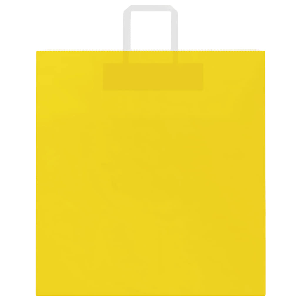 vidaXL Torby papierowe 250 szt. z uchwytami żółte 45x17x48 cm