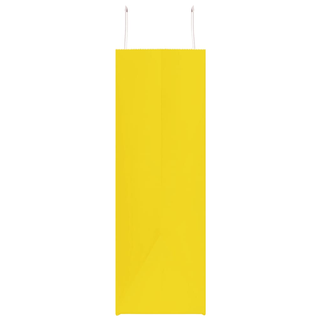 vidaXL Torby papierowe 250 szt. z uchwytami żółte 54x15x49 cm