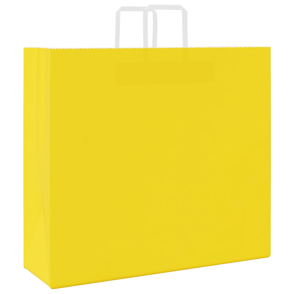 vidaXL Torby papierowe 250 szt. z uchwytami żółte 54x15x49 cm