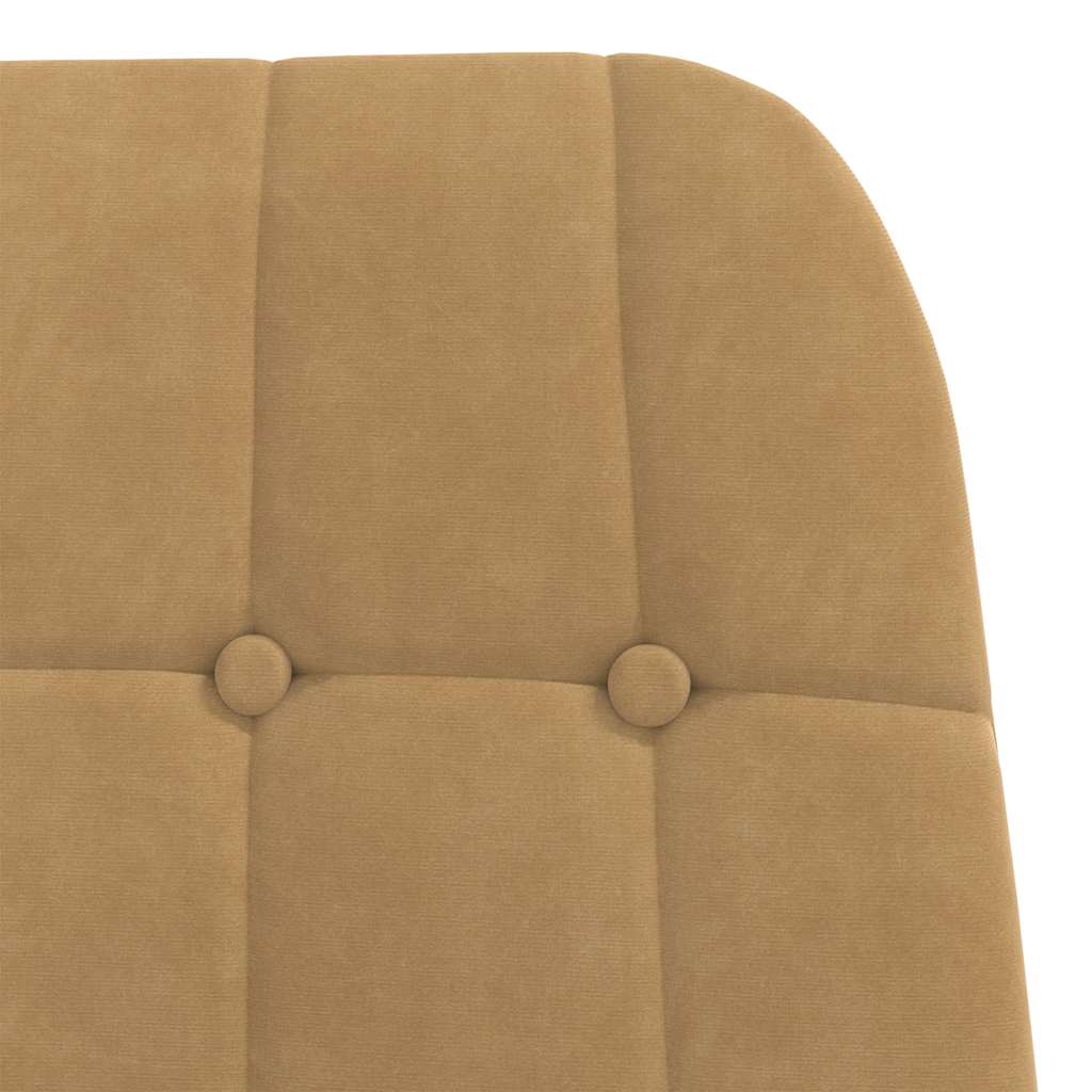 vidaXL Fotel z podnóżkiem, brązowy, obity aksamitem
