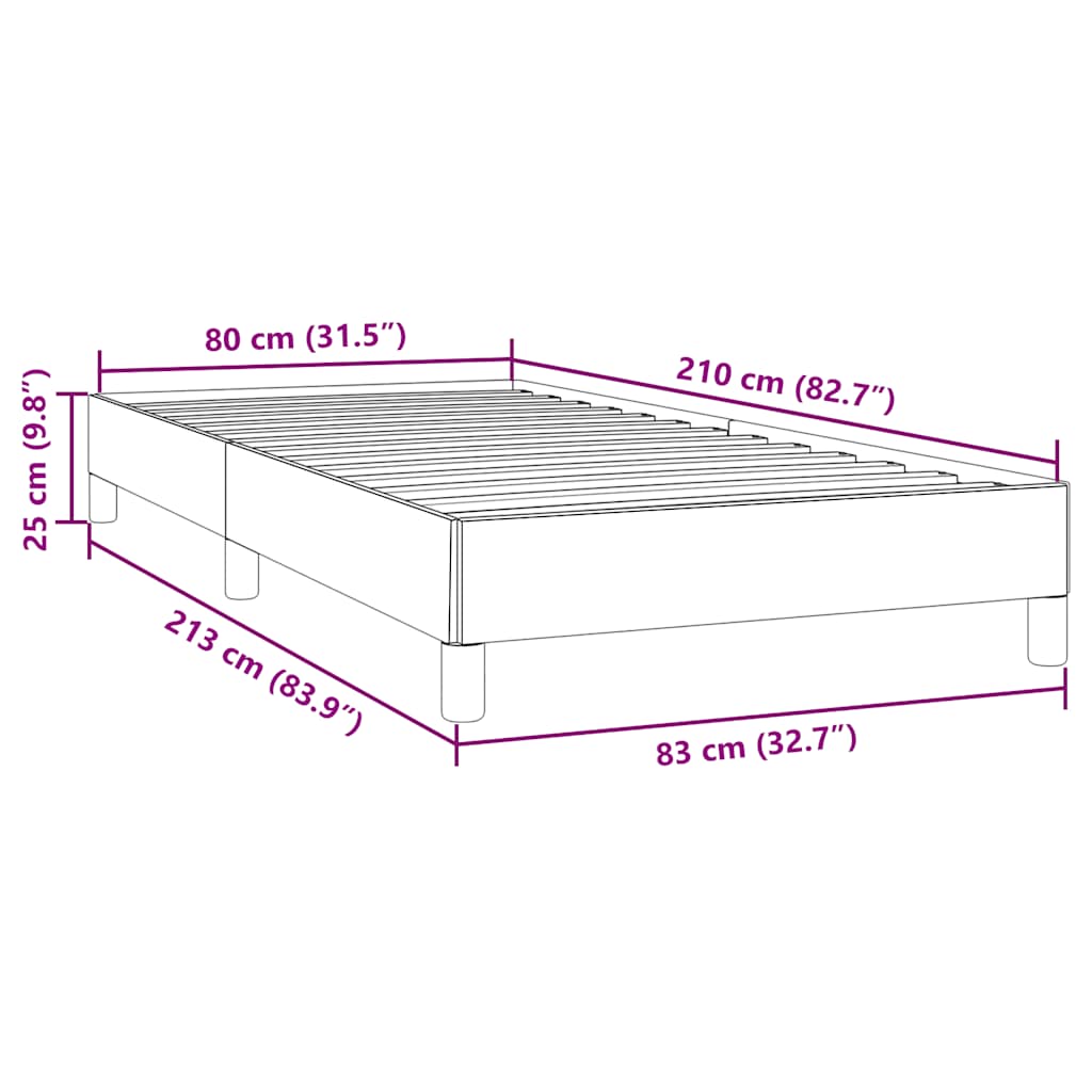 vidaXL Łóżko Box Spring bez materaca Czarne 80x210 cm Aksamit