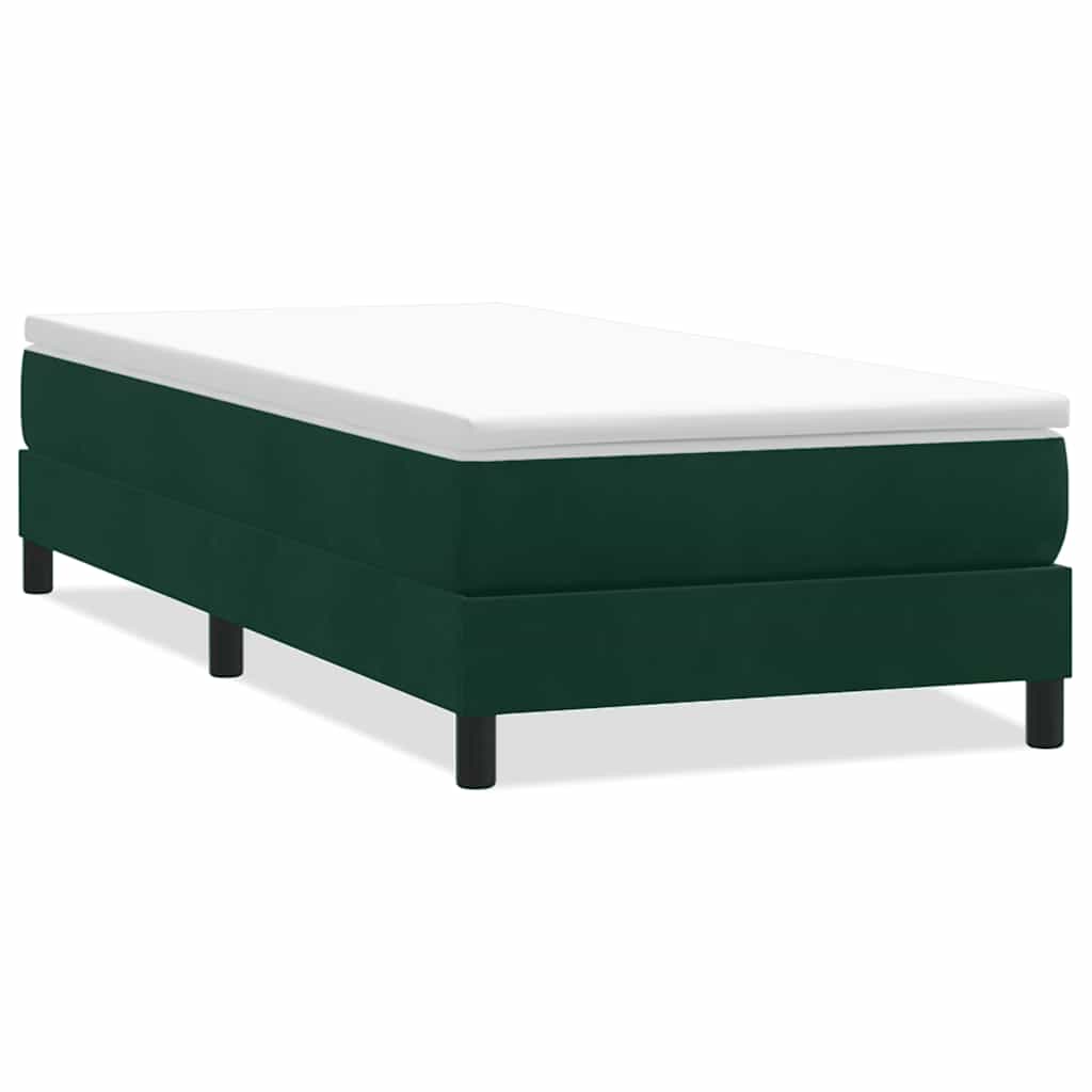 vidaXL Łóżko typu Box Spring bez materaca Ciemnozielone 80x210 cm