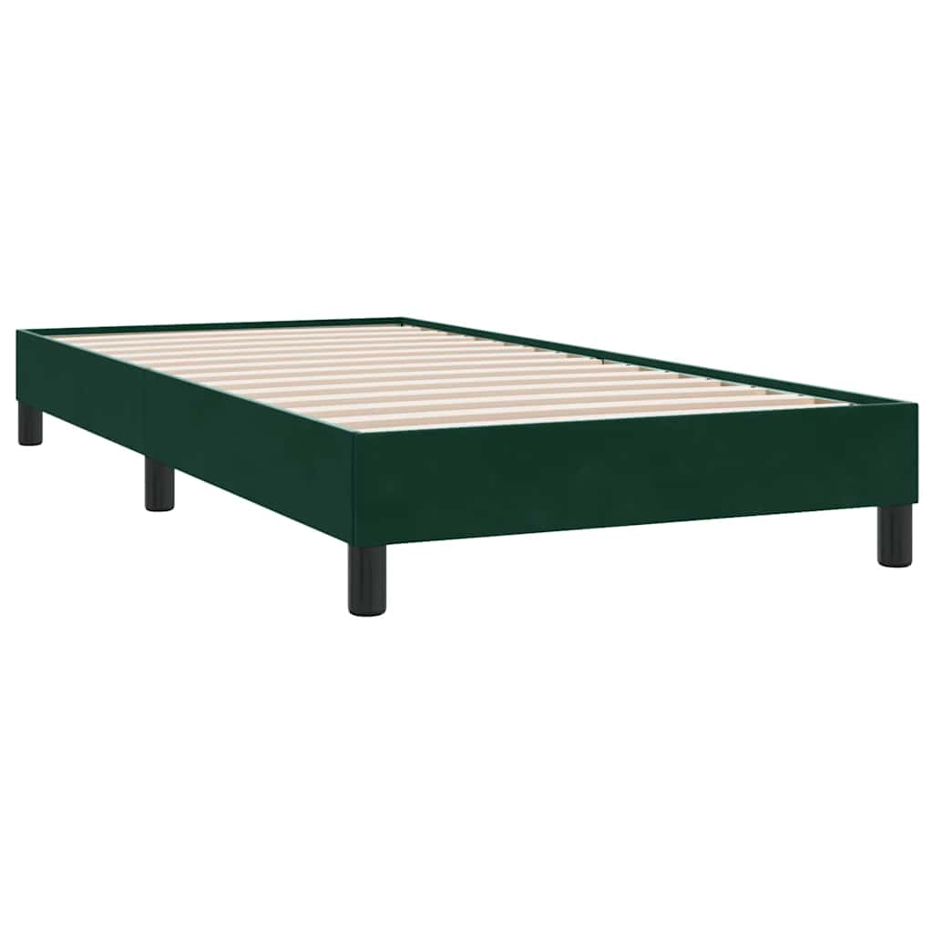 vidaXL Łóżko typu Box Spring bez materaca Ciemnozielone 80x210 cm