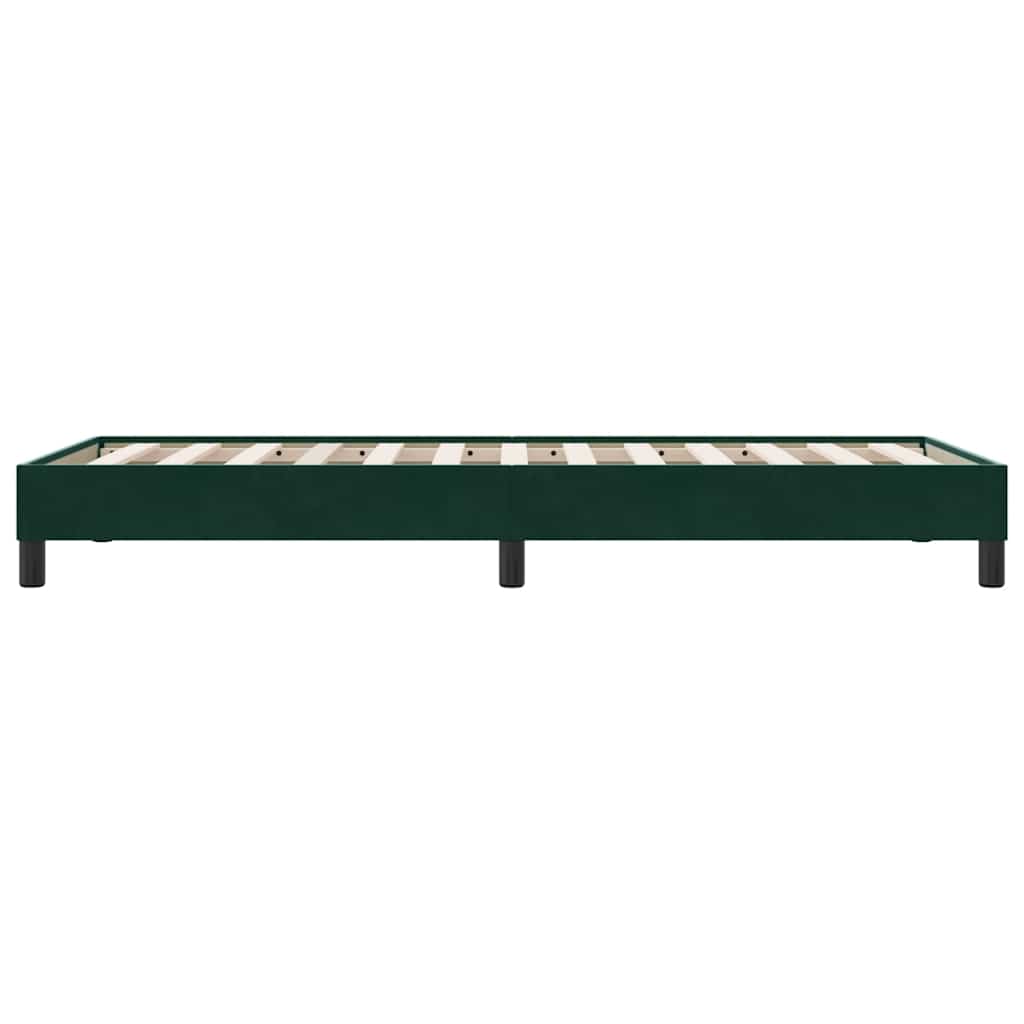 vidaXL Łóżko typu Box Spring bez materaca Ciemnozielone 80x210 cm
