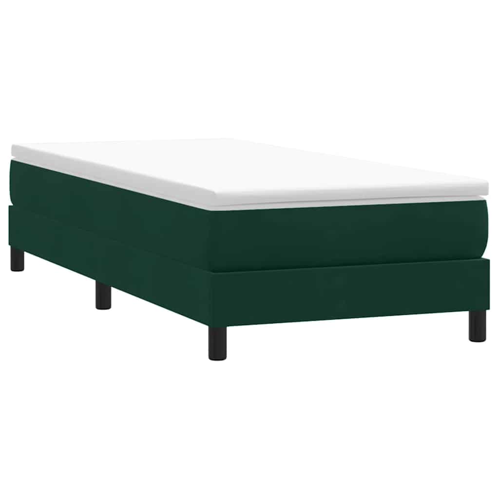 vidaXL Łóżko typu Box Spring bez materaca Ciemnozielone 80x210 cm