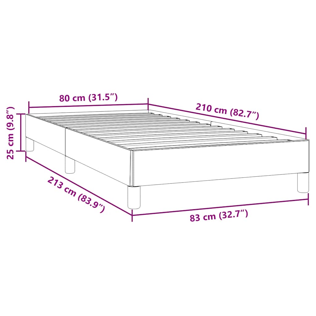 vidaXL Łóżko Box Spring bez materaca Różowe 80x210 cm Aksamit