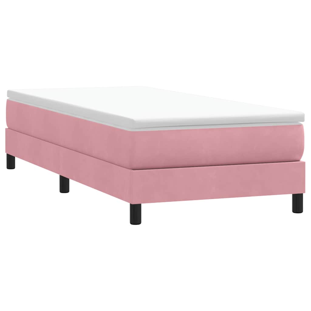 vidaXL Łóżko Box Spring bez materaca Różowe 80x210 cm Aksamit