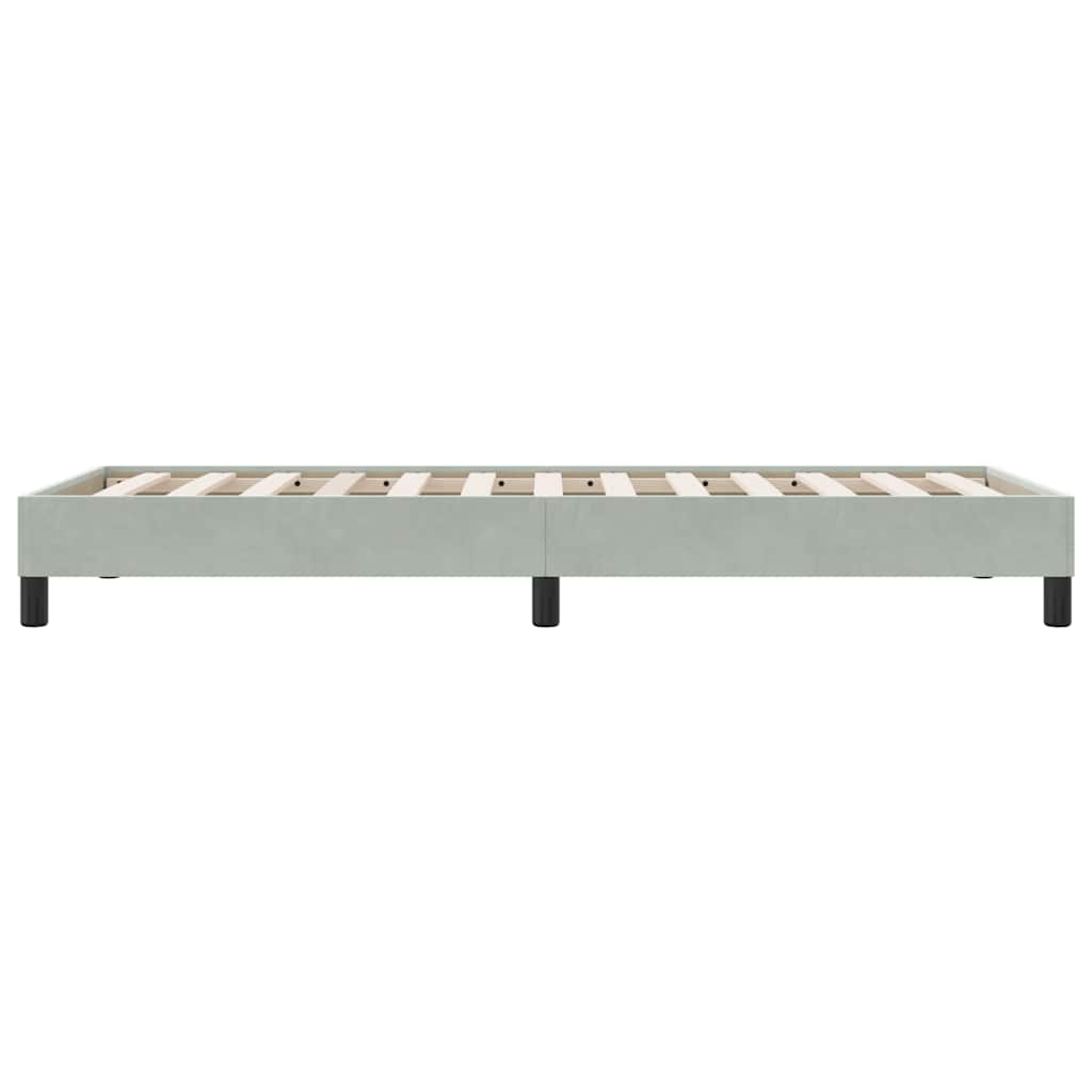 vidaXL Łóżko Box Spring bez materaca Jasnoszary 90x210 cm Aksamit