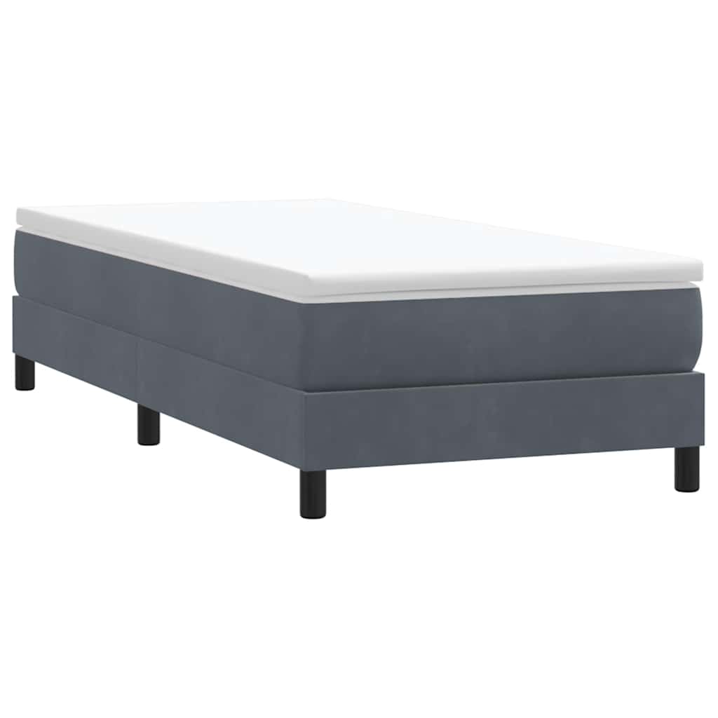 vidaXL Łóżko Box Spring bez materaca Ciemnoszary 90x210 cm Aksamit