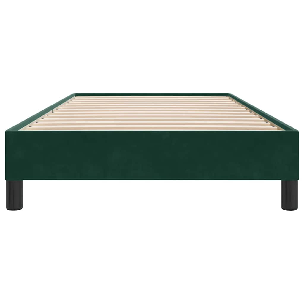 vidaXL Łóżko typu Box Spring bez materaca Ciemnozielone 90x210 cm