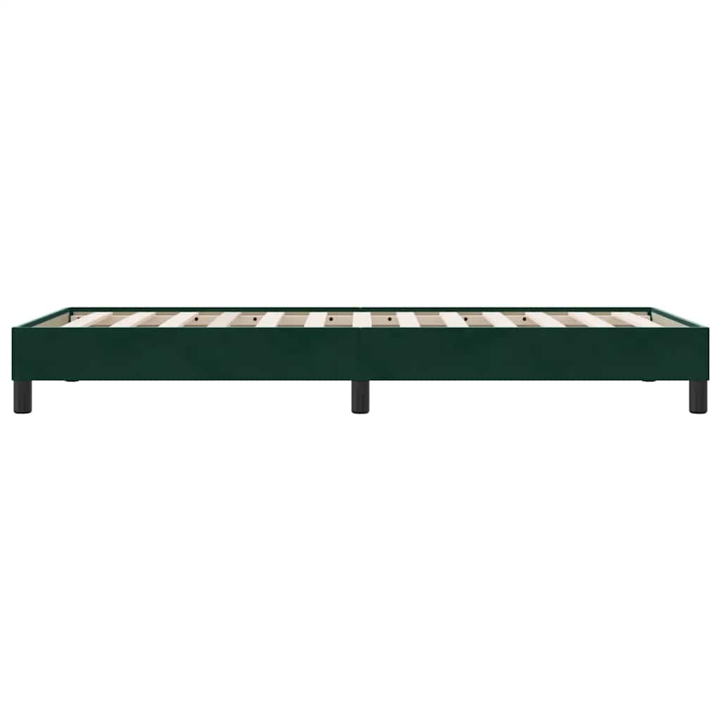 vidaXL Łóżko typu Box Spring bez materaca Ciemnozielone 90x210 cm