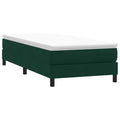 vidaXL Łóżko typu Box Spring bez materaca Ciemnozielone 90x210 cm